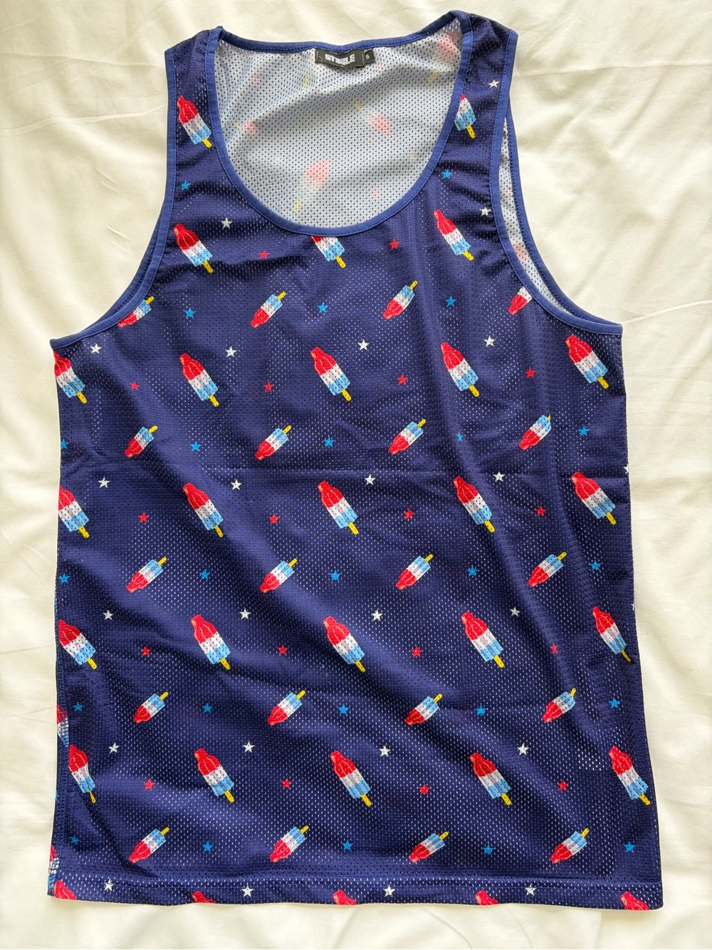 Unbranded Navy Rocket Print Men's Tank Top